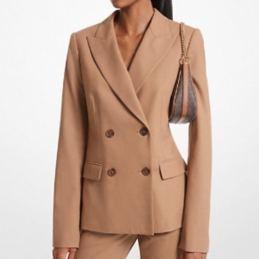 MICHAEL Michael Kors Stretch Wool Blazer Size: 4 | Color: Dark Camel | NWT